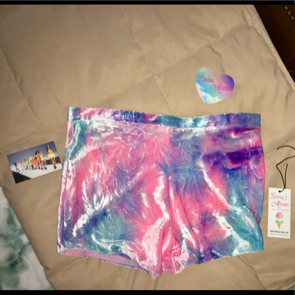 Emma Altman handmade velvet tie dye shorts